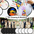 1PC 9.8'' Foldable Flying Disc Fans with Bags, DIY Handheld Black Egde Fabric Folding Fan for Outdoor Game Activities
