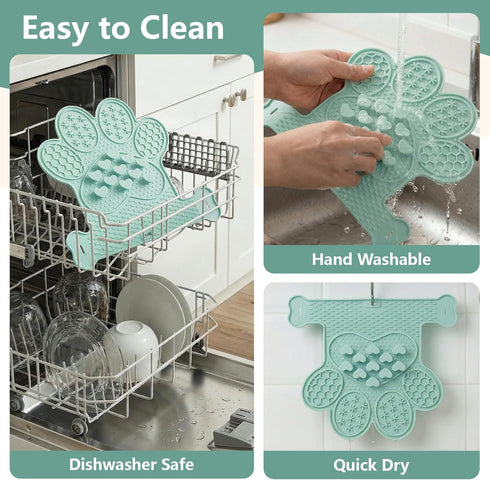 IRRESTRICO Dog Lick Mat with Suction Cups, Slow Feeder & Enrichment Mat for Dogs & Cats, Silicone Feeding Mat for Wet