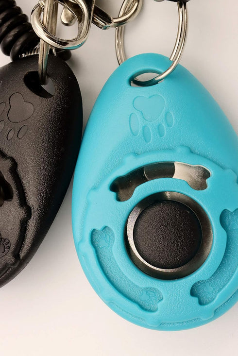 Pet Training Clicker with Wrist Strap, Dog Training Clickers (New Black + Blue)