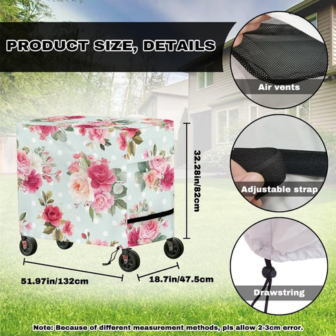 Sarogrorin 80 Waterproof Qt Rolling Cooler Cart Cover with Adjustable Drawstring Collapsible Ice Chest Cover for Party