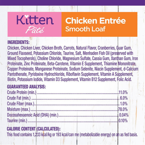 Wellness Complete Health Grain-Free Wet Canned Kitten Food, Real Meat, Whitefish & Chicken Bundle, 12 Cans