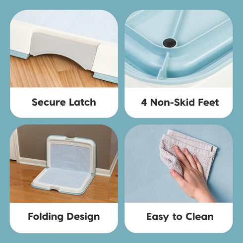 IRIS USA Pee Pad Holder, XL, Foldable Marking Dog Pad Holder with Non-Skid Rubber Feet, Fits 23"x35" Pad or Larger