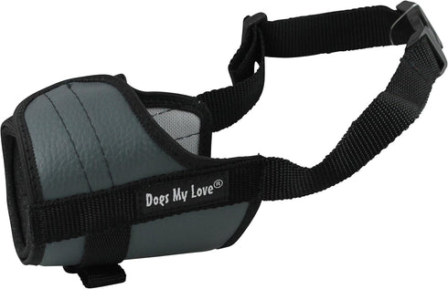 Adjustable Dog Muzzle, 6 Sizes, Gray, XXS: 4.5"-6.5" Snout Circumference