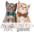 KUDES 2 Pack Cat Collar Breakaway with Bow Tie and Bell for Kitty and Puppies, Adjustable 7.8-10.5 Inch (Green+Orange)