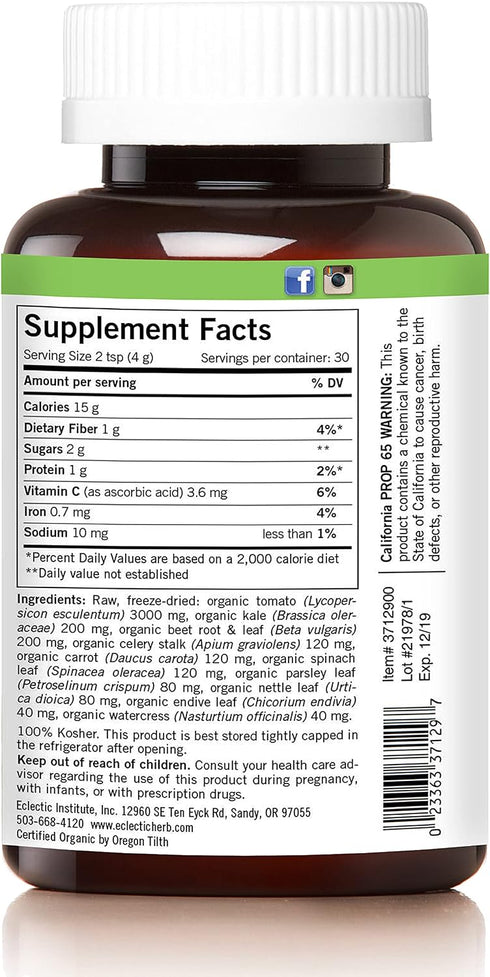 10 (4.2 oz 120 Eclectic Herb - Veggie Powder | Nutritional Support for Overall Health & Wellness | Veggies