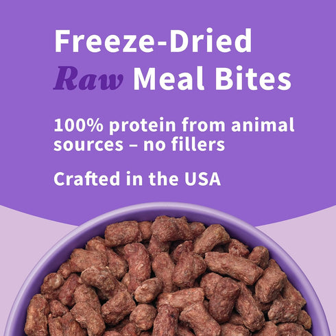 Halo Meal Bites Freeze Dried Raw Dog Food, Beef Recipe, Real Meat, Adult Recipe, 14-OZ Bag