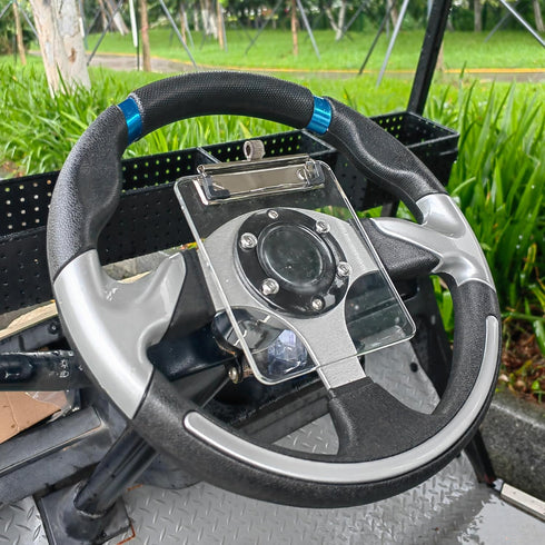 Golf Cart Scorecard Holder with Pencil Holder for Club Car/EZGO/YA/Icon/Star Car, Clear/Black-Tinted Acrylic