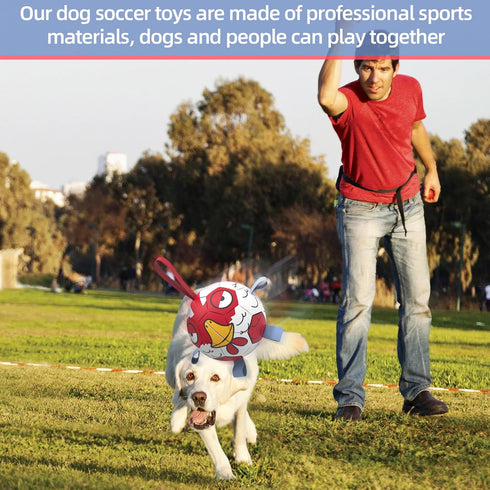 Dog Toys Soccer Ball with Straps, Durable Outdoor Toy for Small Medium Dogs, Puppy Birthday Gifts (6 Inch)