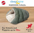 SPOT Sleep Zone Cuddle Cave Bed for Indoor Cats and Mini Dogs, Washable, Durable, Comfortable, Sage Color