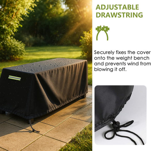 420D 50" 23" 17" Weight Bench Cover, Sit-up Board Cover with Silver Coating, Adjustable Drawstring, Exercise Workout