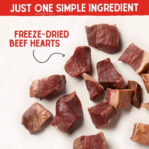 3oz Stella & Chewy's Freeze-Dried Raw Beef Heart Dog Treats - Single Ingredient, No Additives - Premium Training Treats