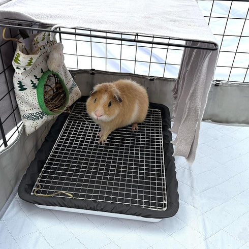 DOZZOPET 2 Rabbit,Ferret,Chinchilla Guinea Pigs Litter Box with Stainless Steel Grid & Reusable Waterproof Liners