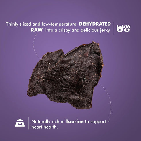 1 lb King Lou Pets - USA-Made Dehydrated Beef Heart Jerky Dog Treats - of Fresh Beef Heart Prior to Dehydration