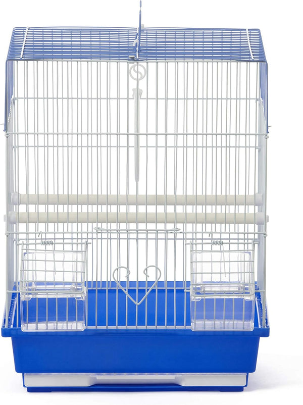 Prevue Pet Products Flat Top Economy Cage, Blue Plastic Base, for Parakeet and Small Birds