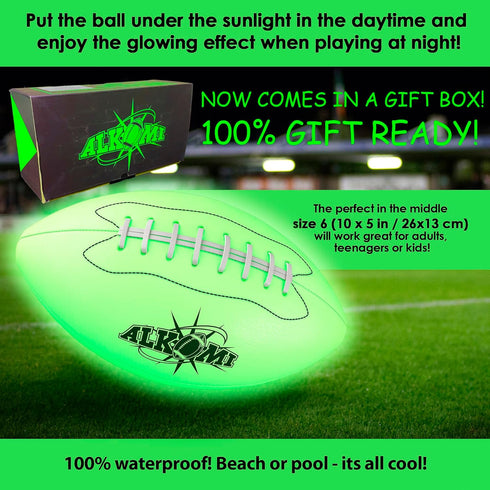 Glow in The Dark Football, Light Up Holographic Youth Size 6, Sports Gifts for Boys