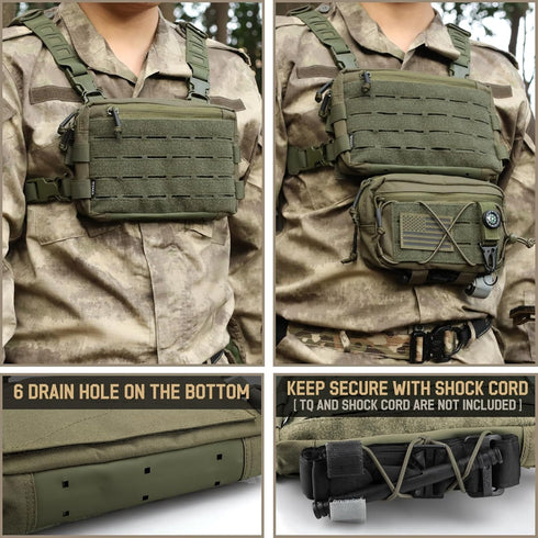 WYNEX Tactical Chest Rig Pack for Men - Running Chest Bag with Front Loop for Hunting and Outdoor EDC