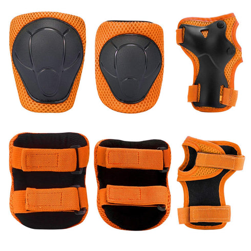 Knee Pads for Kids, Toddler Protective Gear Set, Elbow Pads and Knee Pads for Girls and Boys, 3 in 1, Orange M