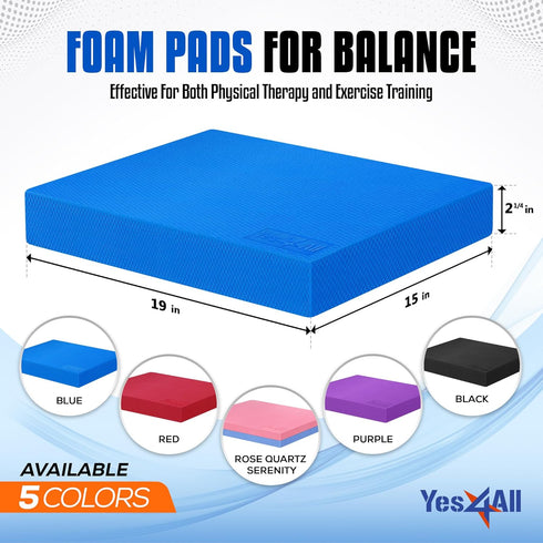 Yes4All Upgraded Foam Pad for Exercise, Nonslip Balance Mat for Yoga & Stability Training