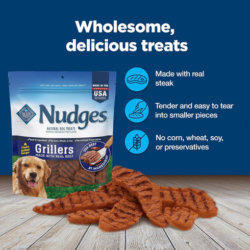 16oz Blue Buffalo Nudges Grillers Natural Dog Treats, Beef