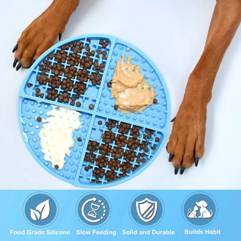 Bangp Licking Mat for Dogs and Cats, Heavy-Duty Puzzle Mat for Treats, Perfect for Yogurt or Peanut Butter (Blue)