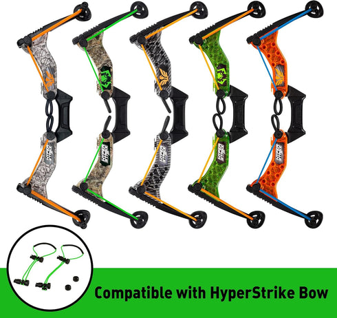 Zing HyperStrike Bow Bungee Replacement and Arrow Refill Pack, Includes 2 Green Bungee Sets and 4 Blue Arrows
