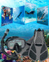 Ubekezele Women,4 1 Set Swimming,Snorkeling Snorkeling Gear for Adults Men in Snorkel with Panoramic View Diving Mask