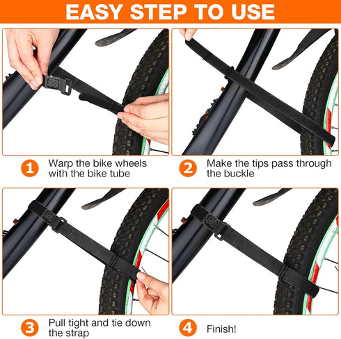 HESTYA 12 Pieces Adjustable Bike Rack Straps, 26 Inches Cinch Straps for Transporting Bicycles