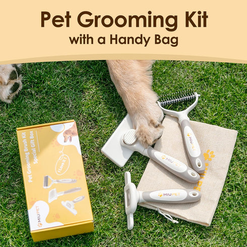 Set 3 1 Professional Deshedding Dog Brush Grooming Kits, for Long-Haired Dogs and Cats - Dog Deshedding Brush