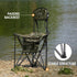 PORTAL Extra Large Quick Folding Tripod Stool with Backrest, Fishing Camping Chair with Carry Strap