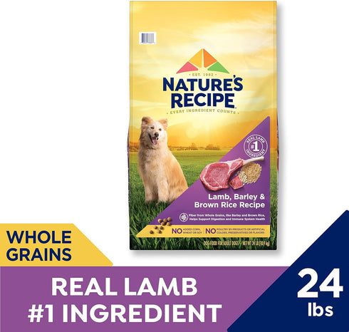 Nature's Recipe Lamb, Barley & Brown Rice Recipe Dry Dog Food, 24 lb Bag