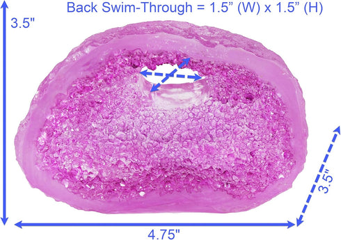 Penn-Plax Deco-Replicas Crystal Cave Aquarium Decoration, Amethyst Pink, Safe for Freshwater and Saltwater