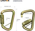 Fusion Climb Tacoma Steel High Strength Auto Lock D-Shaped Carabiner, Steel Clip