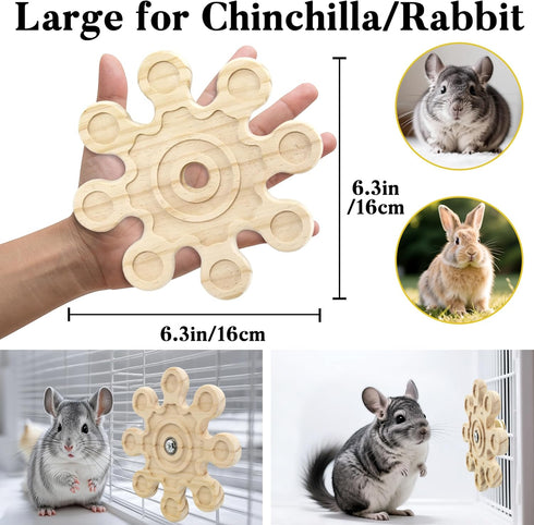 Chinchilla Chinchilla Rotating Natural Wood Chew Toys for Teeth, Interactive Enrichment Toys, Hanging Exercise Toys