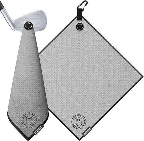 Ghost Golf Magnetic Towel (Greenside), Ultra-Absorbent Microfiber Golf Towel with Magnet, 18" x 18" Golfing Gear