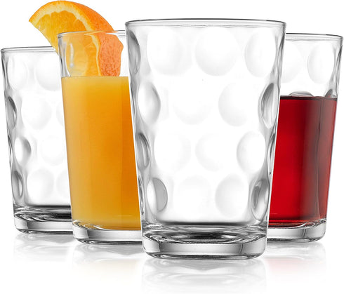 Home Essentials Set of 4 Juice Glasses, 7 oz Water Tumblers for Juice, Cocktails, Dishwasher Safe
