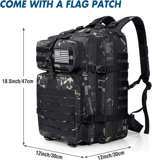Prospo 40L Military Tactical Shoulder Backpack, Molle Bag Pack for Assault Survival, Fishing Tackle Storage