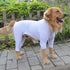 Lovelonglong Four Feet Dog Lightweight Pajamas, Pure Cotton Dog Jumpsuits T-Shirt for Large Medium Small Dogs (White S)