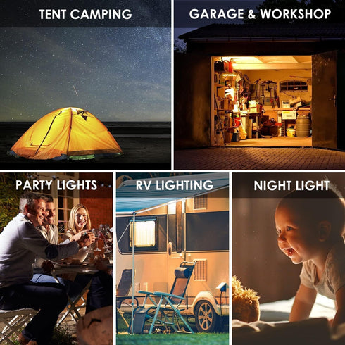 Onite USB LED Light Bulb - 5W Warm White - Outdoor Lantern with Hook & 8.4ft Cord