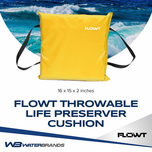 Flowt Boat Seat Cushion and Throw Cushion for Boat Safety USCG Approved Type IV, Life Cushion for Boat, Durable