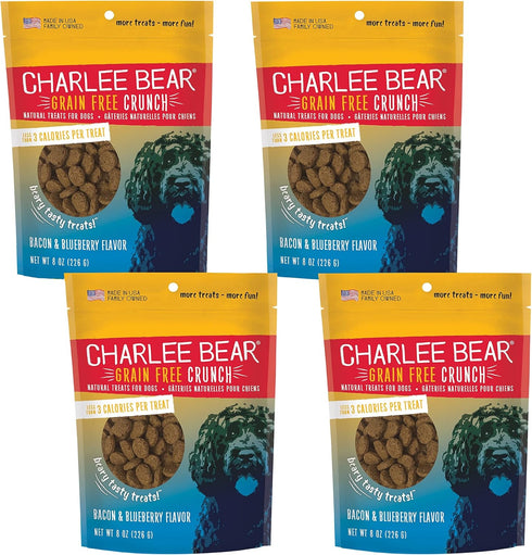 Charlee Bear Dog Treats for Small Dogs, Training Treats Crunchy Low Cal, Grain Free, USA, Puppy Training Treats (Bacon
