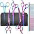 Dog Grooming Scissors,Rainbow Curved Chunkers Shears with Safety Round Tips,Sharp and Durable