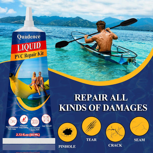 Swimming (80 ML) Heavy Duty Vinyl Repair Kit for Air Mattress, Waterproof Air Mattress Patch Kit Inflatable Repair Kit
