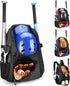 Youth Baseball Backpack - Softball Bat Bag for Boys & Girls with Fence Hook and Shoe Compartment