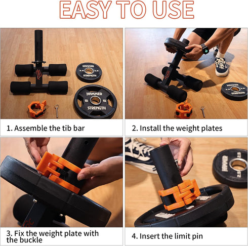 Fitarc Tib Bar, Tibialis Trainer for Strengthening Calves/Shins/Ankles, Fits 1" or 2" Olympic Weight Plates