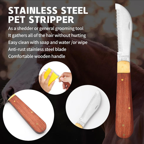 Hand Stripping Tools for Dog Grooming, Shedding Blade Stripping for Horses, Right-Handed Fold Up Design