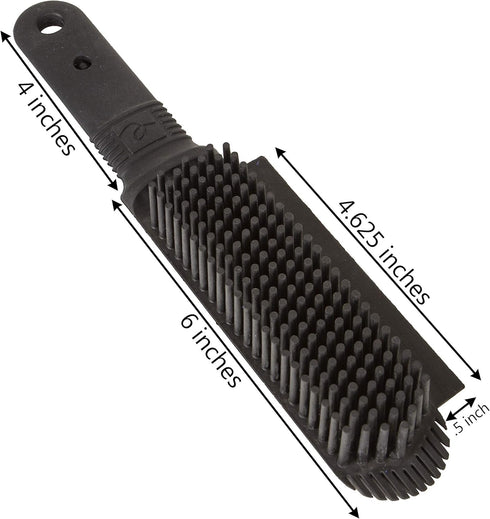 FURemover Plus, Rubber Pet Hair Remover Brush, Black with Gentle Bristles for Grooming Dogs and Cats, Pack of 2, Black
