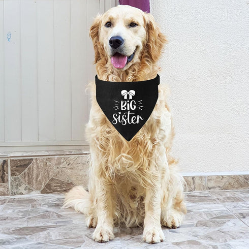 Big Sister Dog Bandana Collar, Pregnancy Announcement Bandana, Adjustable Dog Collar with Quick Release Buckle