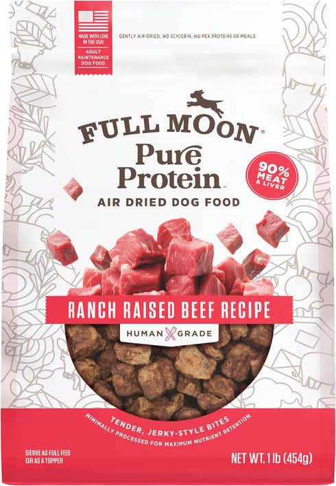 Full Moon Pure Protein Air Dried Dog Food Ranch Raised Beef Recipe