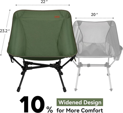 330 lbs, Backpacking TOBTOS Ultralight Camping Chair, Portable Folding Chair Support Compact Chair with Carry Bag