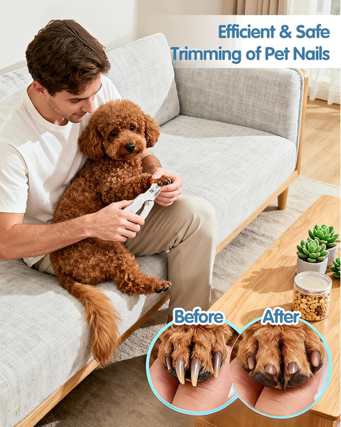 Motiilanco 2-in-1 Trimmer Dog Nail Clippers & Grinder with LED Light, Quiet Electric Pet Nail for Large Medium Small